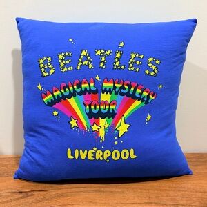 One-of-a-kind Beatles Magical Mystery Tour T-shirt Accent Throw Pillow | 17 x 17